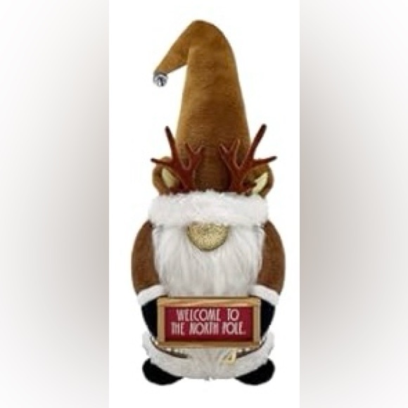 Rae Dunn "Welcome to the North Pole" reindeer gnome - Picture 2 of 3